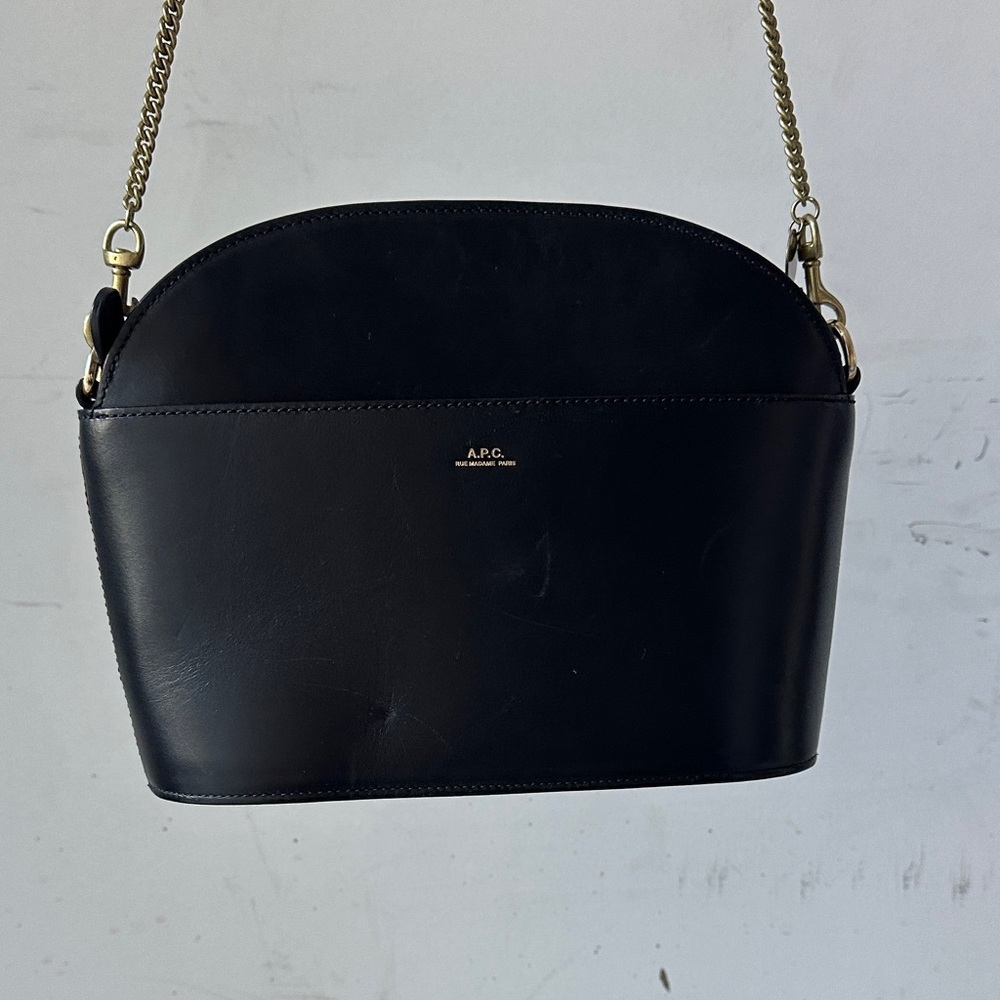 A.P.C. Gabriella Black Leather Bag **